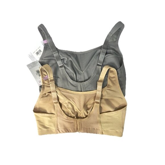 Playtex Secrets Bounce Control Wireless Bras Bundle 2 Pack 38D Nude Gray NWT - Picture 4 of 5